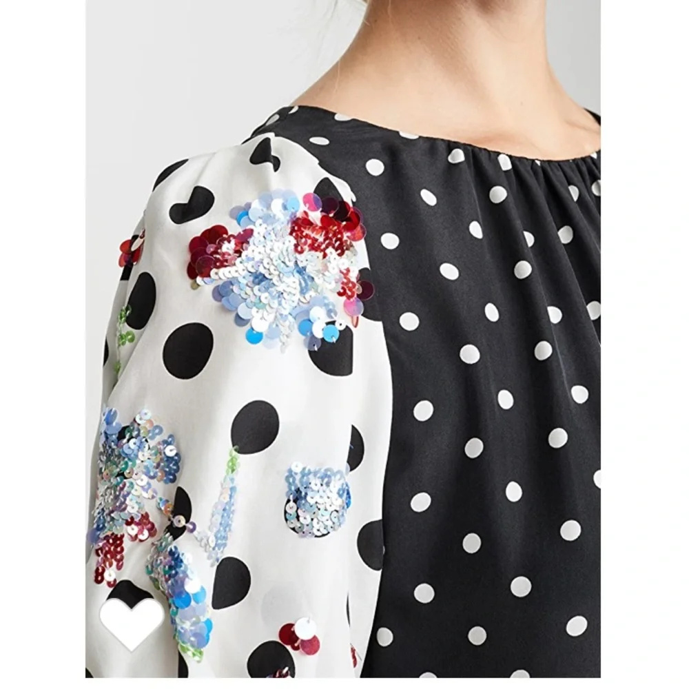 NWT TANYA TAYLOR Cassandra‎ Dress, Black Polka Dot - Picture 5 of 10